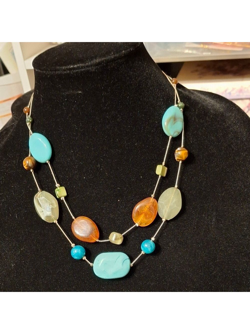 Multicolor Boho 2 Strand Beaded Necklace 18" - 20"